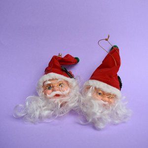 Vintage ornaments • rubber Santa heads